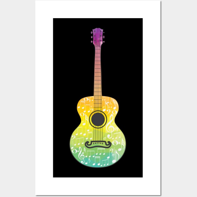 Acoustic Polygonal Guitar Wall Art by AnnArtshock